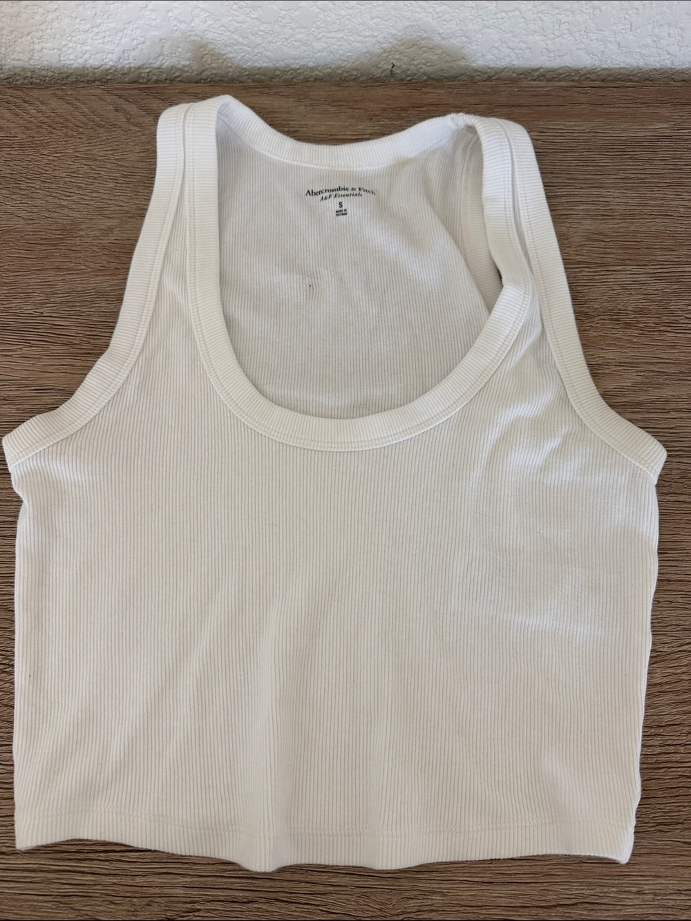 Abercrombie & Fitch Cream Ribbed Scoop Tank